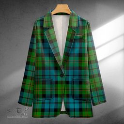 ScotsTee Shop Dundas Ancient Clan Crest Casual Tartan Flat Lapel Collar Blazer Tartan Blazer Cotton