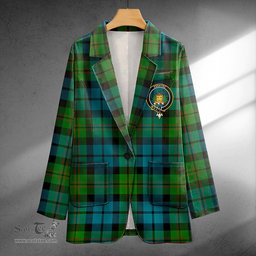 ScotsTee Shop Dundas Ancient Clan Crest Casual Tartan Flat Lapel Collar Blazer Tartan Blazer Cotton