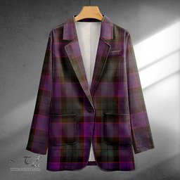 ScotsTee Shop Ferguson of Balquhidder Weathered Clan Crest Casual Tartan Flat Lapel Collar Blazer Tartan Blazer Cotton