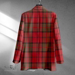 ScotsTee Shop Dunbar Weathered Clan Crest Casual Tartan Flat Lapel Collar Blazer Tartan Blazer Cotton