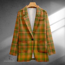 ScotsTee Shop Donachie of Brockloch Hunting Modern Clan Crest Casual Tartan Flat Lapel Collar Blazer Tartan Blazer Cotton