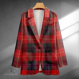 ScotsTee Shop Douglas of Roxburgh Weathered Clan Crest Casual Tartan Flat Lapel Collar Blazer Tartan Blazer Cotton