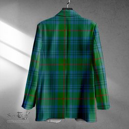ScotsTee Shop Cranston Modern Clan Crest Casual Tartan Flat Lapel Collar Blazer Tartan Blazer Cotton