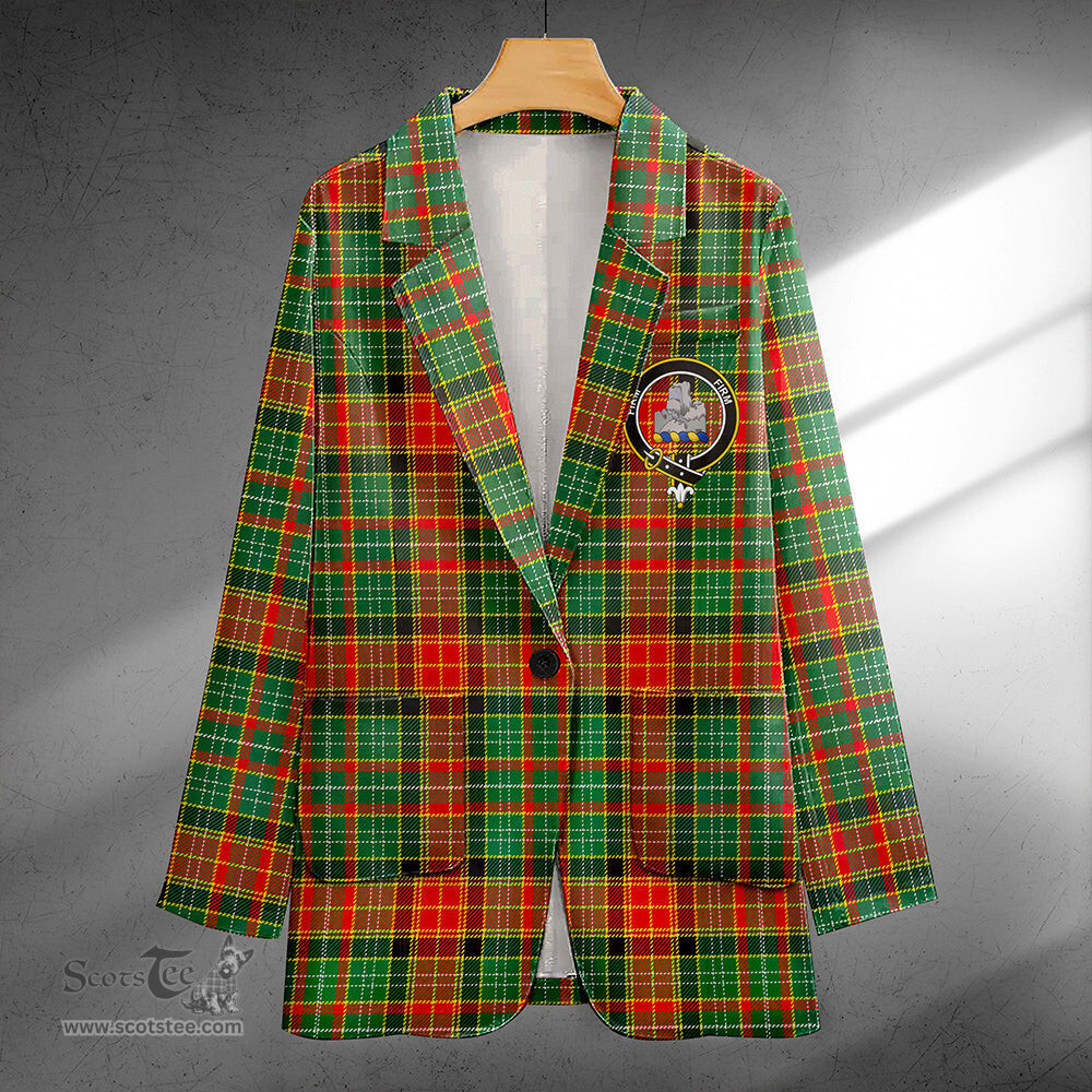 ScotsTee Shop Dalrymple of Castleton #2 Modern Clan Crest Casual Tartan Flat Lapel Collar Blazer Tartan Blazer Cotton