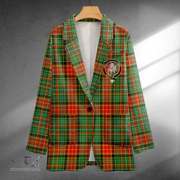 ScotsTee Shop Dalrymple of Castleton #2 Modern Clan Crest Casual Tartan Flat Lapel Collar Blazer Tartan Blazer Cotton