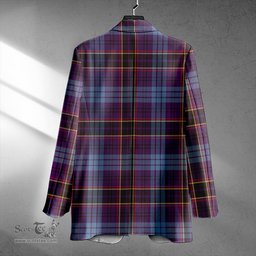 ScotsTee Shop Dempster Weathered Clan Crest Casual Tartan Flat Lapel Collar Blazer Tartan Blazer Cotton