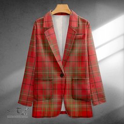 ScotsTee Shop Cumming (MacAulay #2) Weathered Clan Crest Casual Tartan Flat Lapel Collar Blazer Tartan Blazer Cotton
