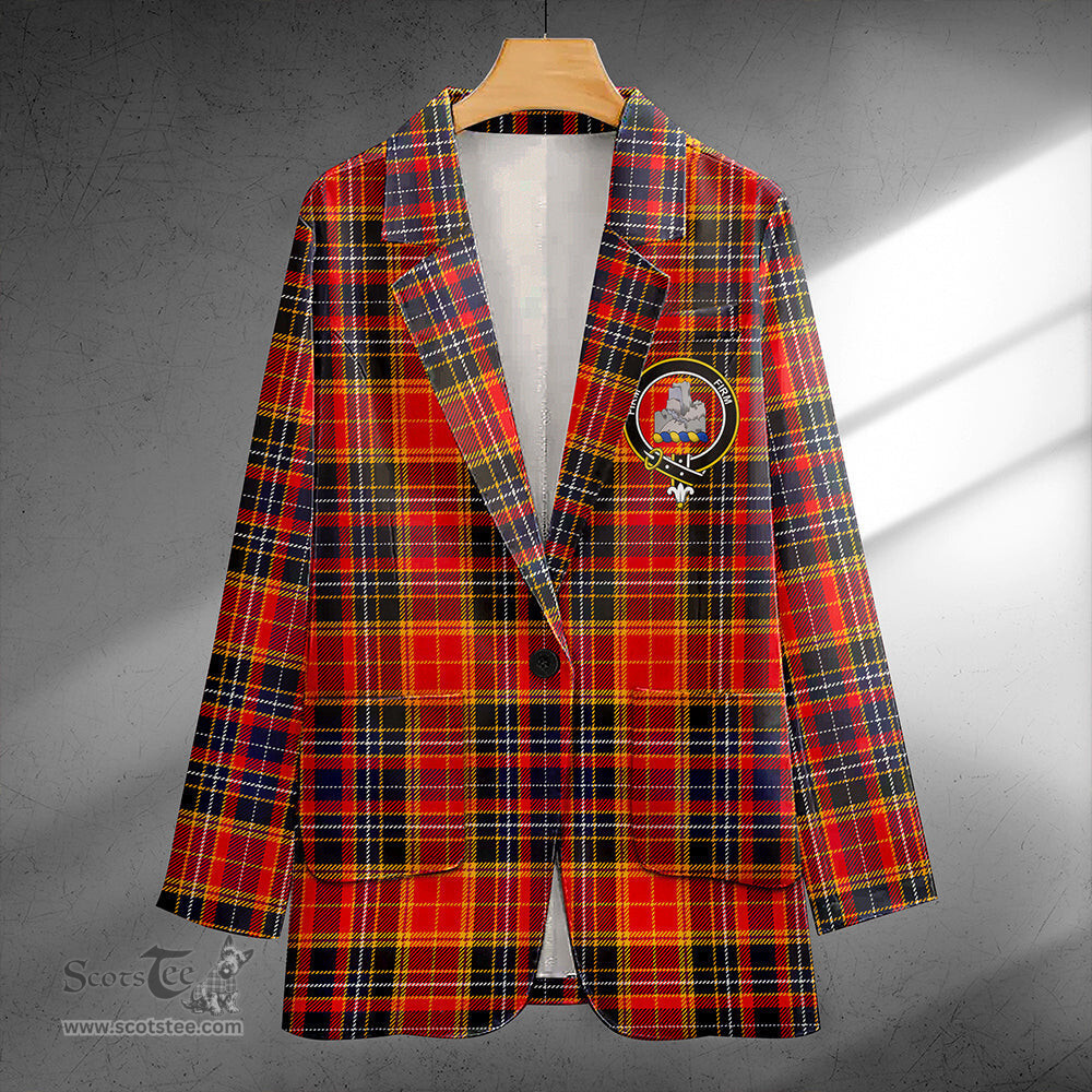ScotsTee Shop Dalrymple of Castleton Modern Clan Crest Casual Tartan Flat Lapel Collar Blazer Tartan Blazer Cotton