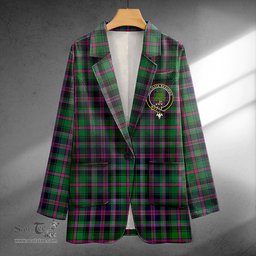ScotsTee Shop Cooper Modern Clan Crest Casual Tartan Flat Lapel Collar Blazer Tartan Blazer Cotton