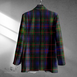 ScotsTee Shop Fleming Clan Crest Casual Tartan Flat Lapel Collar Blazer Tartan Blazer Cotton
