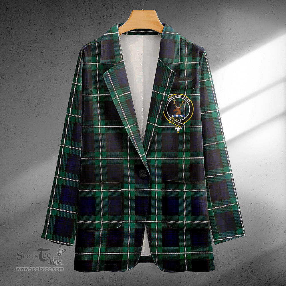 ScotsTee Shop Forbes Modern Clan Crest Casual Tartan Flat Lapel Collar Blazer Tartan Blazer Cotton