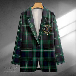 ScotsTee Shop Forbes Modern Clan Crest Casual Tartan Flat Lapel Collar Blazer Tartan Blazer Cotton