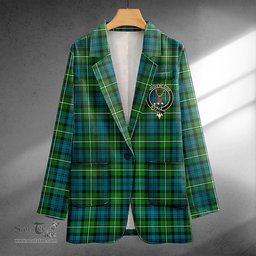 ScotsTee Shop Forbes Ancient Clan Crest Casual Tartan Flat Lapel Collar Blazer Tartan Blazer Cotton
