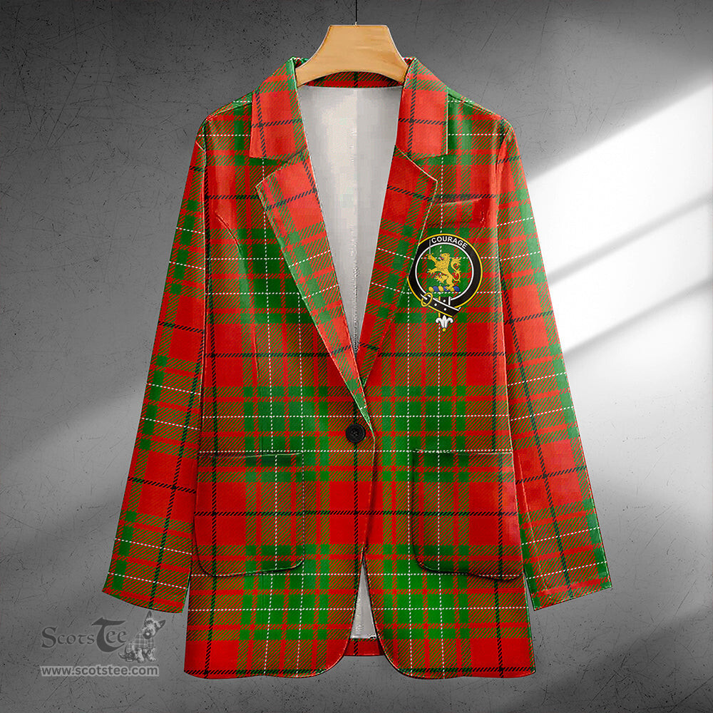 ScotsTee Shop Cumming Ancient Clan Crest Casual Tartan Flat Lapel Collar Blazer Tartan Blazer Cotton