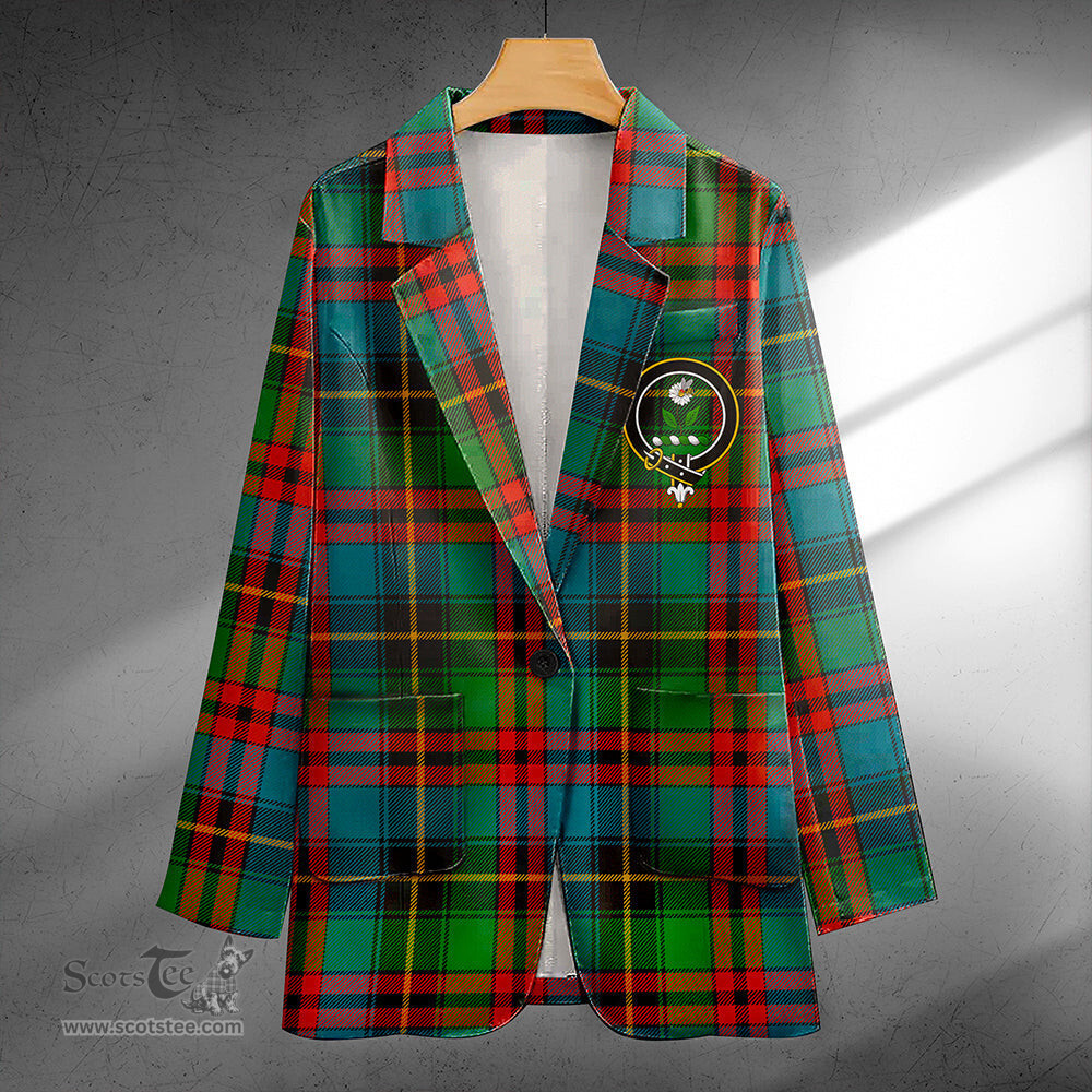 ScotsTee Shop Deas Ancient Clan Crest Casual Tartan Flat Lapel Collar Blazer Tartan Blazer Cotton