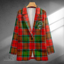 ScotsTee Shop Dickie Ancient Clan Crest Casual Tartan Flat Lapel Collar Blazer Tartan Blazer Cotton