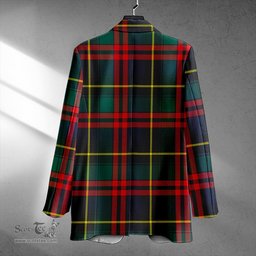 ScotsTee Shop Deas Modern Clan Crest Casual Tartan Flat Lapel Collar Blazer Tartan Blazer Cotton
