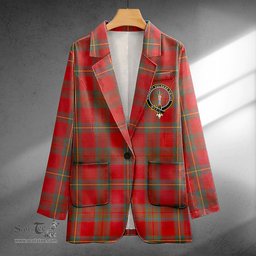 ScotsTee Shop Cruikshank Weathered Clan Crest Casual Tartan Flat Lapel Collar Blazer Tartan Blazer Cotton