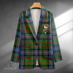 ScotsTee Shop Cochrane (Cochran) Ancient Clan Crest Casual Tartan Flat Lapel Collar Blazer Tartan Blazer Cotton