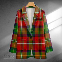 ScotsTee Shop Fairlie Modern Clan Crest Casual Tartan Flat Lapel Collar Blazer Tartan Blazer Cotton