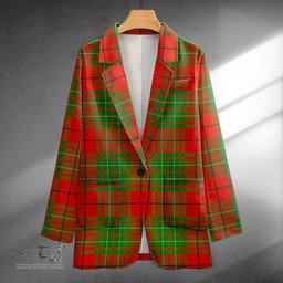 ScotsTee Shop Cumming (MacAulay #2) Ancient Clan Crest Casual Tartan Flat Lapel Collar Blazer Tartan Blazer Cotton