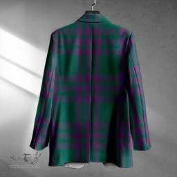 ScotsTee Shop Elphinstone Modern Clan Crest Casual Tartan Flat Lapel Collar Blazer Tartan Blazer Cotton