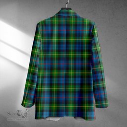 ScotsTee Shop Farquharson Ancient Clan Crest Casual Tartan Flat Lapel Collar Blazer Tartan Blazer Cotton