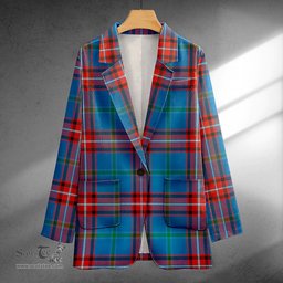ScotsTee Shop Glenn Ancient Clan Crest Casual Tartan Flat Lapel Collar Blazer Tartan Blazer Cotton