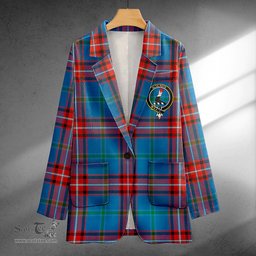 ScotsTee Shop Glenn Ancient Clan Crest Casual Tartan Flat Lapel Collar Blazer Tartan Blazer Cotton