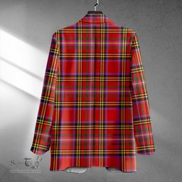 ScotsTee Shop Hepburn Ancient Clan Crest Casual Tartan Flat Lapel Collar Blazer Tartan Blazer Cotton