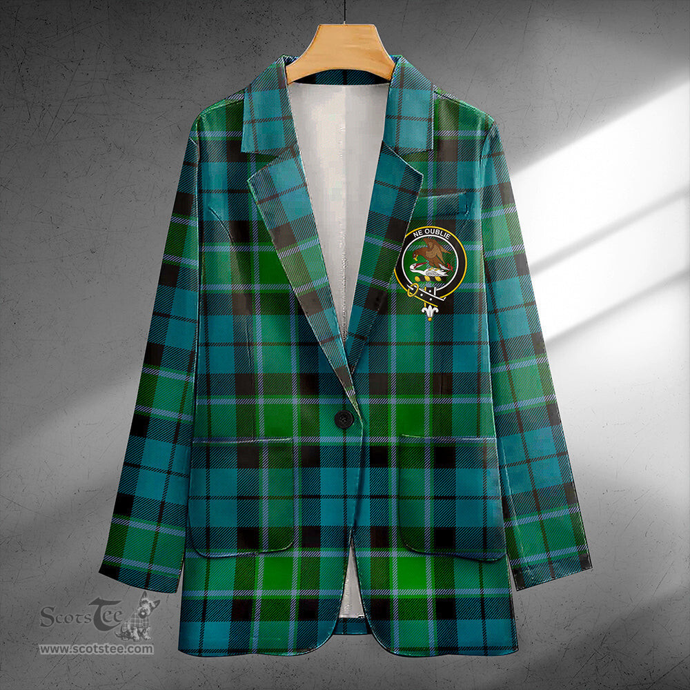 ScotsTee Shop Graham of Menteith Ancient Clan Crest Casual Tartan Flat Lapel Collar Blazer Tartan Blazer Cotton