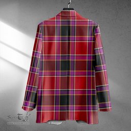 ScotsTee Shop Gordon of Abergeldie Weathered Clan Crest Casual Tartan Flat Lapel Collar Blazer Tartan Blazer Cotton