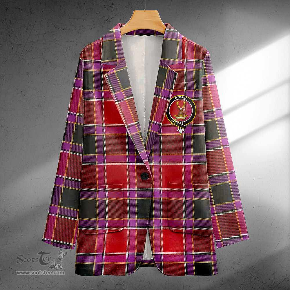 ScotsTee Shop Gordon of Abergeldie Weathered Clan Crest Casual Tartan Flat Lapel Collar Blazer Tartan Blazer Cotton