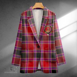 ScotsTee Shop Gordon of Abergeldie Weathered Clan Crest Casual Tartan Flat Lapel Collar Blazer Tartan Blazer Cotton
