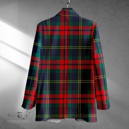 ScotsTee Shop Harvey Modern Clan Crest Casual Tartan Flat Lapel Collar Blazer Tartan Blazer Cotton