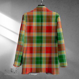 ScotsTee Shop Gibson (Gibbs) Ancient Clan Crest Casual Tartan Flat Lapel Collar Blazer Tartan Blazer Cotton