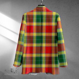 ScotsTee Shop Gibson (Gibbs) Modern Clan Crest Casual Tartan Flat Lapel Collar Blazer Tartan Blazer Cotton