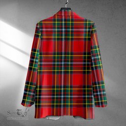 ScotsTee Shop Gillespie Modern Clan Crest Casual Tartan Flat Lapel Collar Blazer Tartan Blazer Cotton