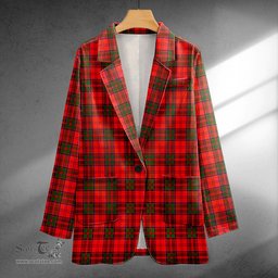 ScotsTee Shop Grant Modern Clan Crest Casual Tartan Flat Lapel Collar Blazer Tartan Blazer Cotton