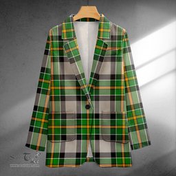 ScotsTee Shop Hamilton of Brandon Ancient Clan Crest Casual Tartan Flat Lapel Collar Blazer Tartan Blazer Cotton