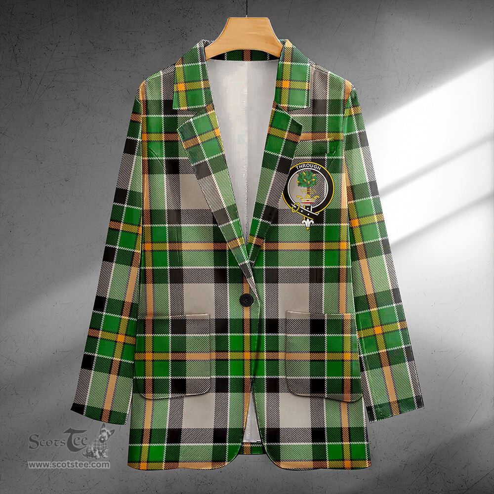 ScotsTee Shop Hamilton of Brandon Ancient Clan Crest Casual Tartan Flat Lapel Collar Blazer Tartan Blazer Cotton