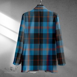 ScotsTee Shop Garden Clan Crest Casual Tartan Flat Lapel Collar Blazer Tartan Blazer Cotton