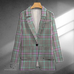 ScotsTee Shop Halliday (Holliday) Modern Clan Crest Casual Tartan Flat Lapel Collar Blazer Tartan Blazer Cotton