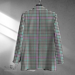 ScotsTee Shop Halliday (Holliday) Modern Clan Crest Casual Tartan Flat Lapel Collar Blazer Tartan Blazer Cotton
