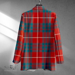 ScotsTee Shop Hamilton Ancient Clan Crest Casual Tartan Flat Lapel Collar Blazer Tartan Blazer Cotton
