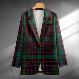 ScotsTee Shop Guthrie Modern Clan Crest Casual Tartan Flat Lapel Collar Blazer Tartan Blazer Cotton