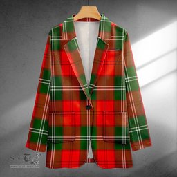 ScotsTee Shop Gartshore Clan Crest Casual Tartan Flat Lapel Collar Blazer Tartan Blazer Cotton