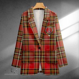 ScotsTee Shop Gillespie Weathered Clan Crest Casual Tartan Flat Lapel Collar Blazer Tartan Blazer Cotton