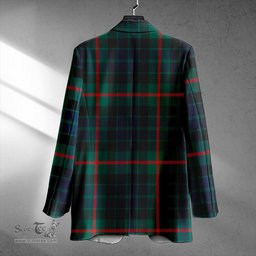 ScotsTee Shop Gunn Modern Clan Crest Casual Tartan Flat Lapel Collar Blazer Tartan Blazer Cotton