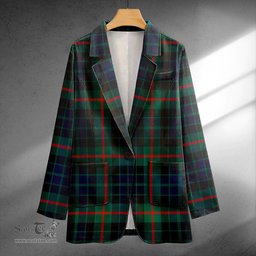 ScotsTee Shop Gunn Modern Clan Crest Casual Tartan Flat Lapel Collar Blazer Tartan Blazer Cotton